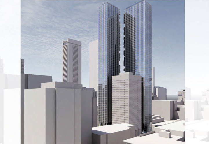 180 Dundas Street West Condos Northwest View of Towers