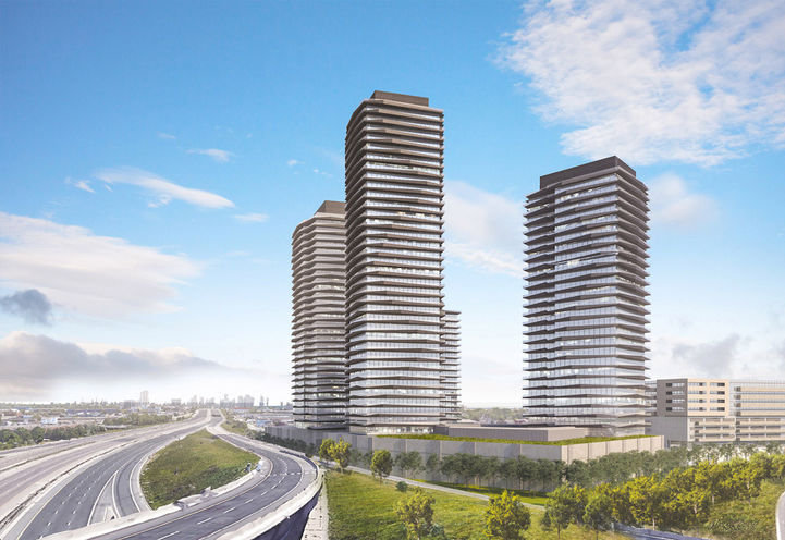 580 Evans Avenue Condos Exterior View From the Highway