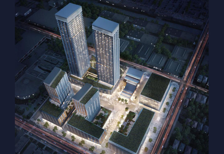 Aerial View Loking Southeast over 815 Eglinton East