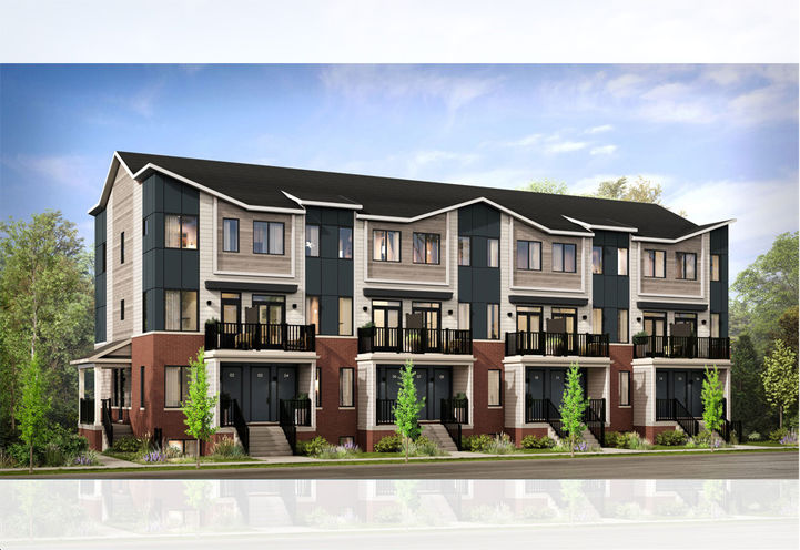 Arbor West - Streetscape View of Summit Series Townhomes