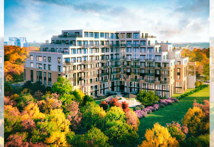 Emerson House Condos View of Exterior in Autumn