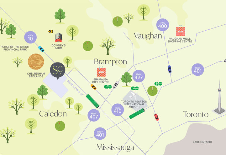 SouthCal Homes Amenity Map with Site Location