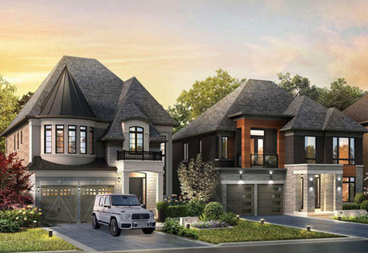 Triple Crown Estates Streetscape View of Detached Models Exteriors